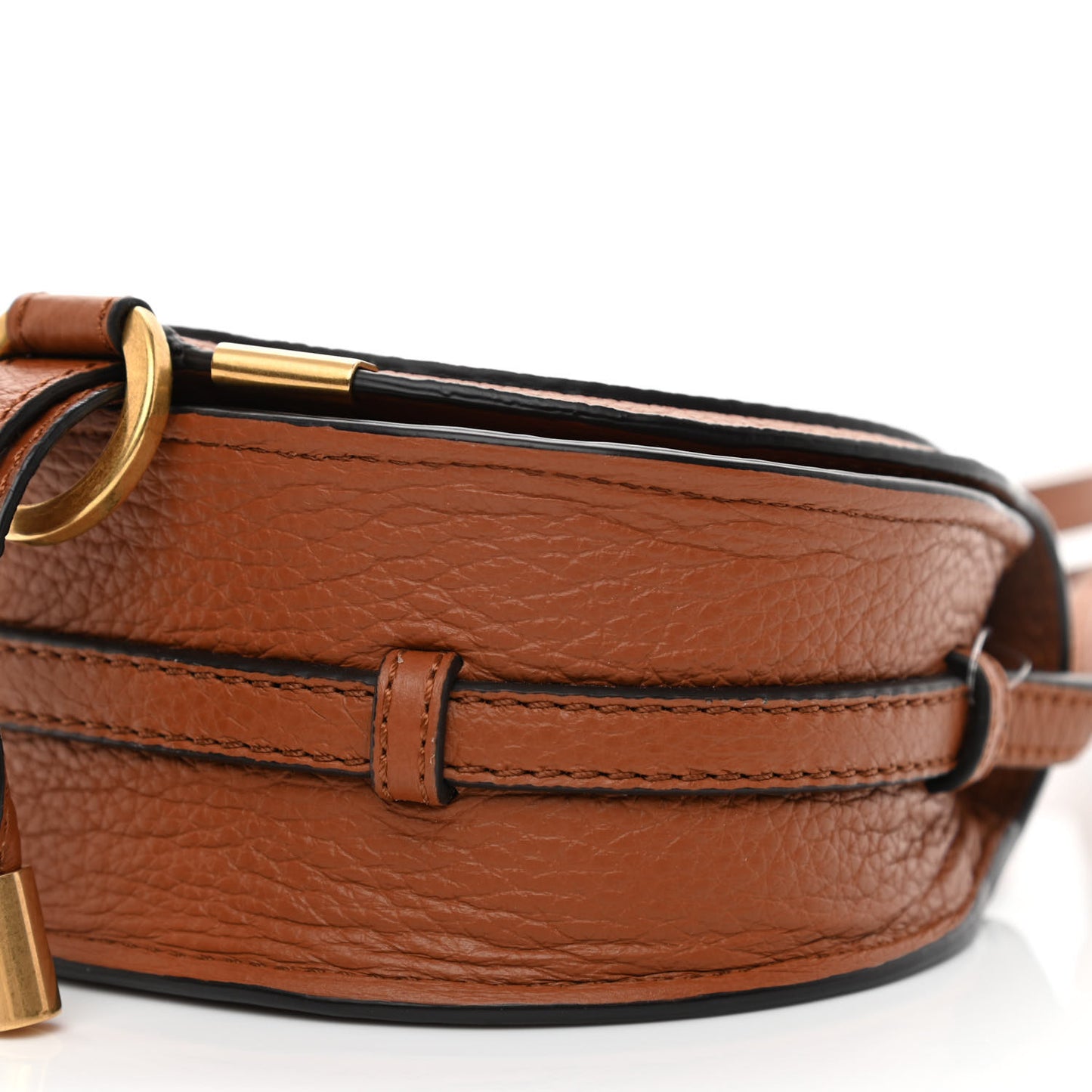 Calfskin Nano Marcie Saddle Bag Tan