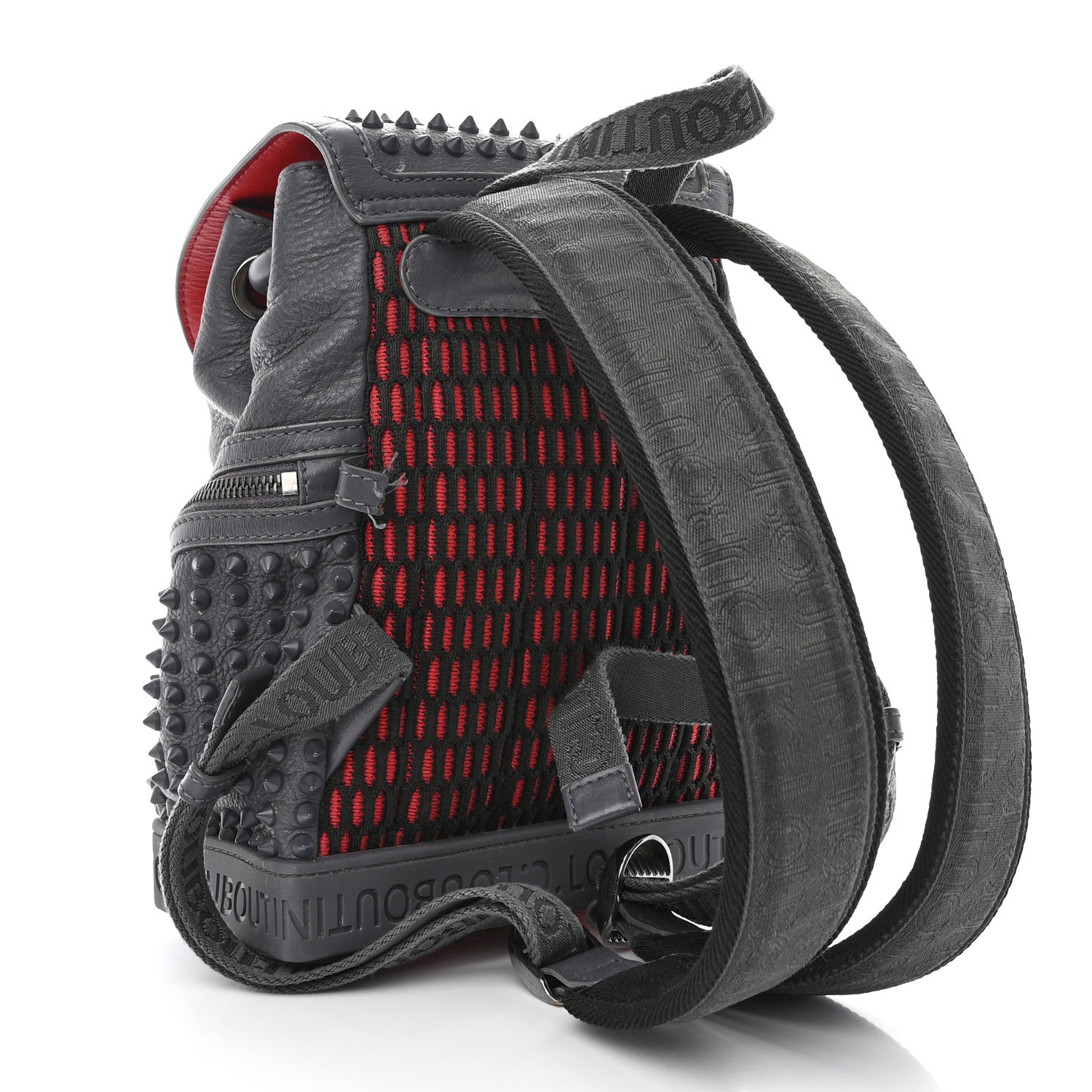 Christian Louboutin Calfskin Spiked Small Explorafunk Backpack Charbon 3 of 15