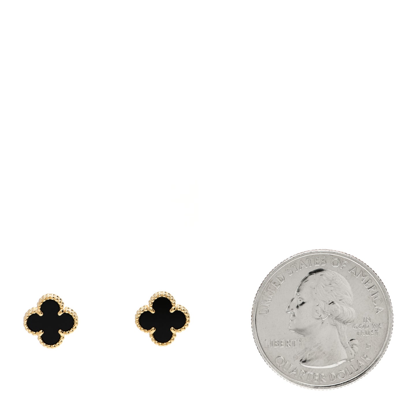 18K Yellow Gold Black Onyx Sweet Alhambra Earrings