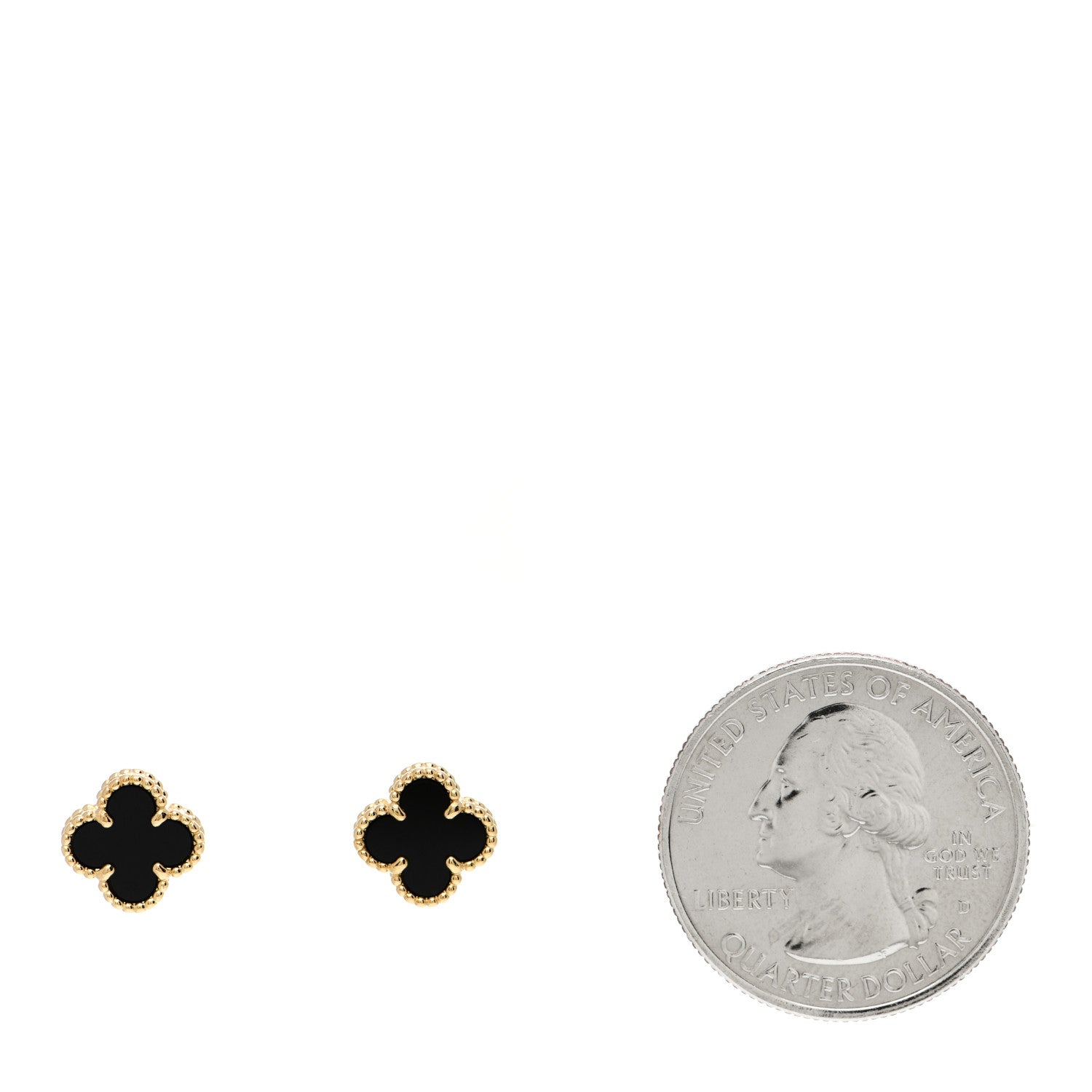 Van Cleef & Arpels 18K Yellow Gold Black Onyx Sweet Alhambra Earrings 2 of 6