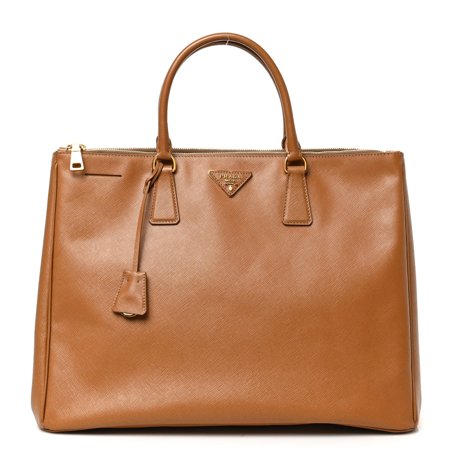 Prada Saffiano Large Galleria Double Zip Tote Caramel 1 of 8