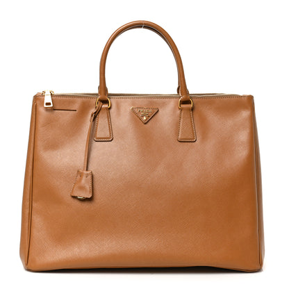 Prada Saffiano Large Galleria Double Zip Tote Caramel 1 of 8