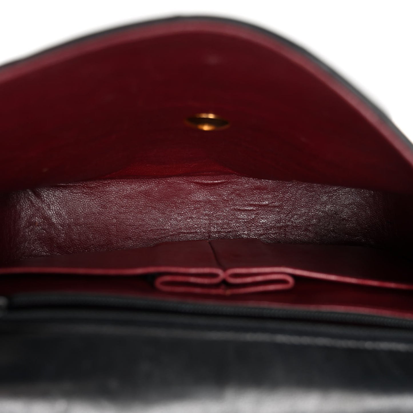 Lambskin Stitched Single Flap Black