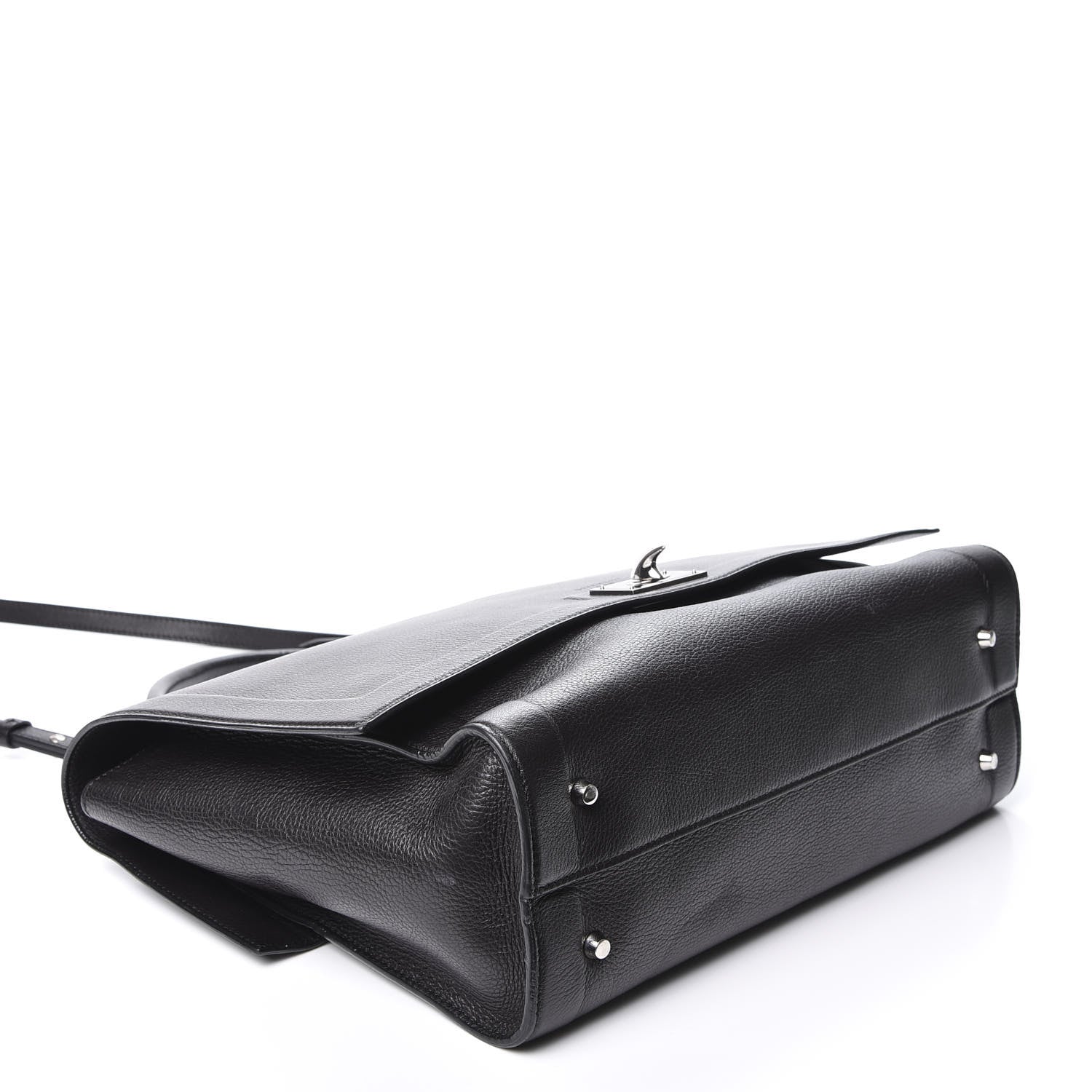 Givenchy Grained Calfskin Medium Shark Lock Satchel Black 3 of 14