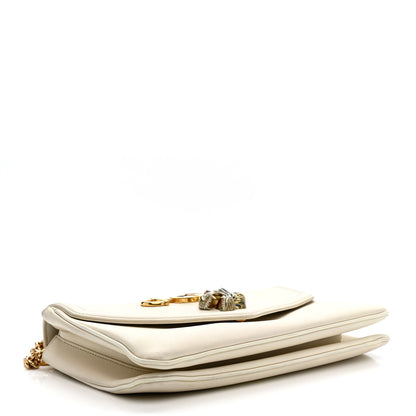 Gucci Vitello Palmellato Lux Crystal Medium Rajah Shoulder Bag Mystic White Multicolor 4 of 17