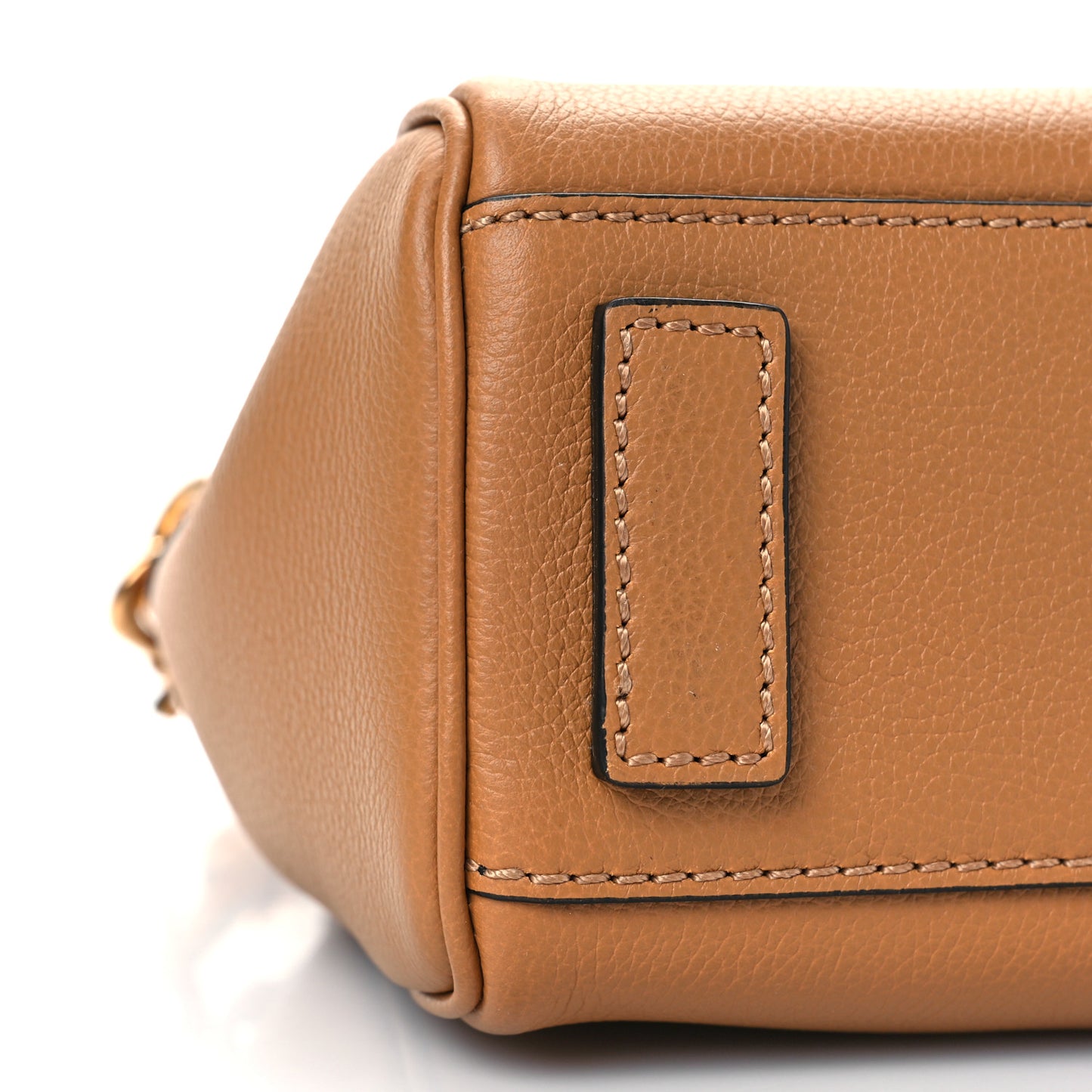 Grained Calfskin Small La Medusa Top Handle Bag Brown