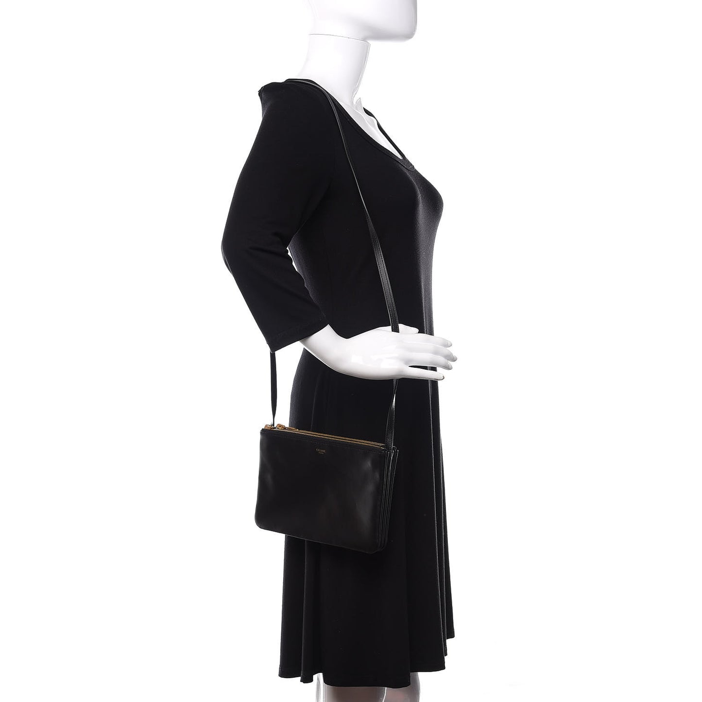 Lambskin Small Trio Crossbody Bag Black