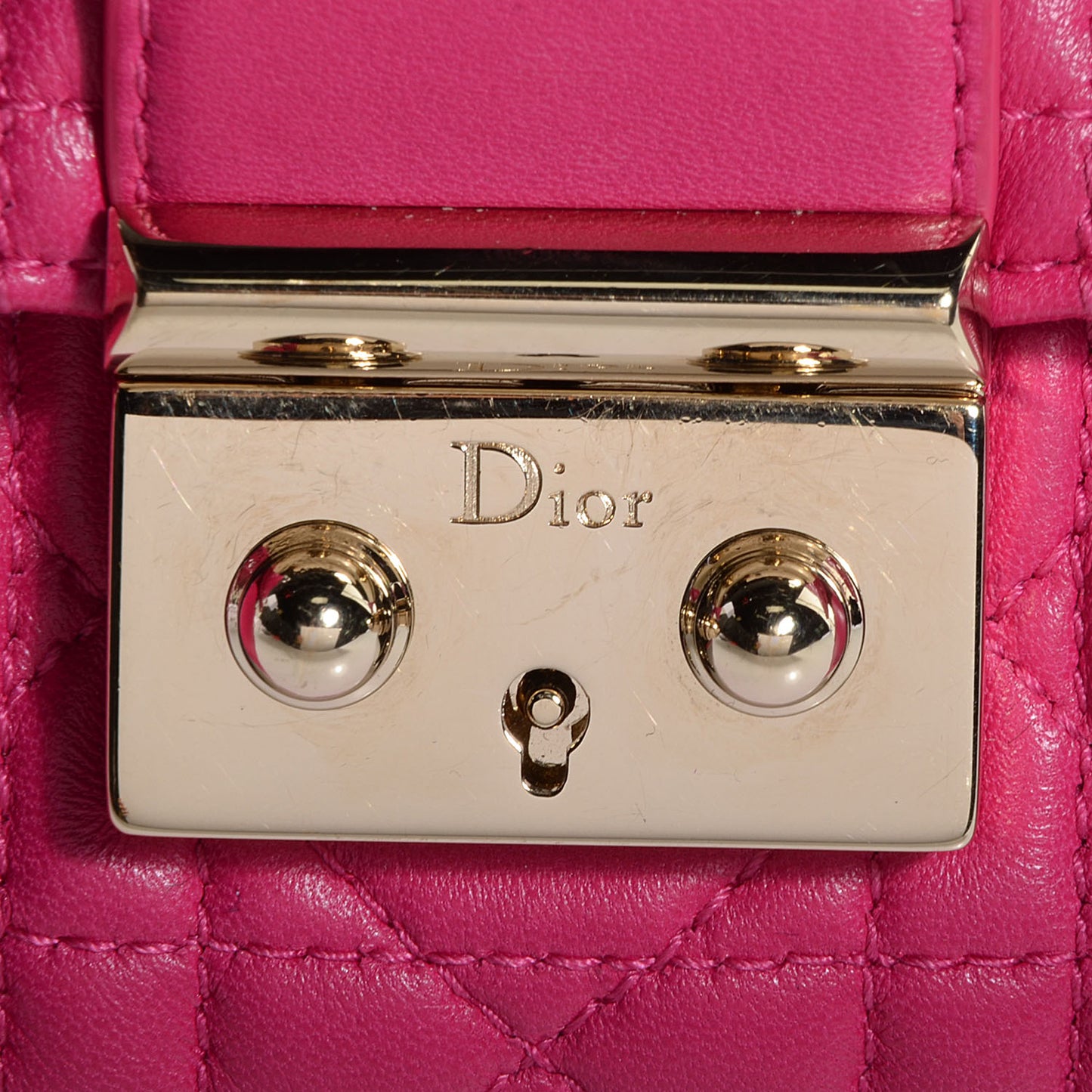 Lambskin Cannage Miss Dior Promenade Pouch Fuchsia