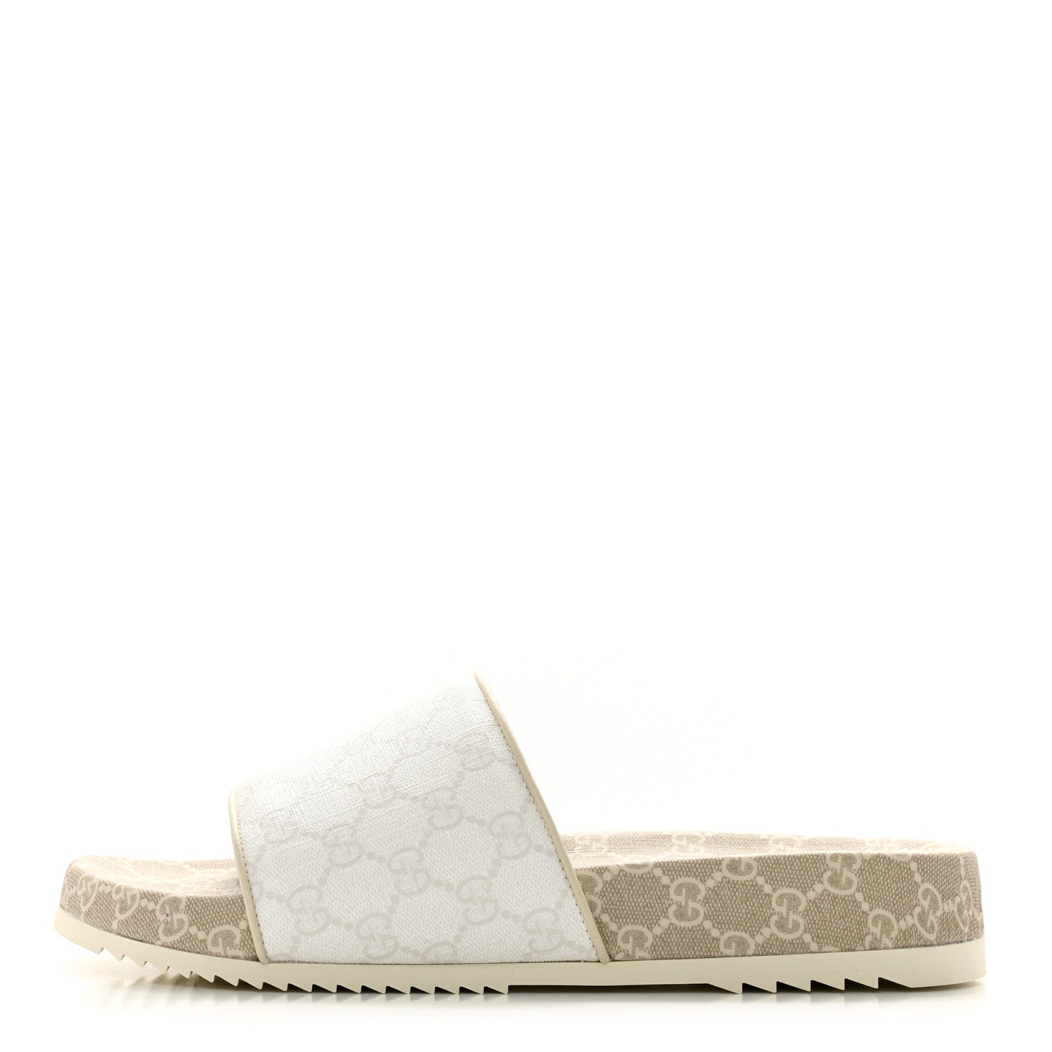 Gucci GG Supreme Monogram Demetra Mens Slide Sandals 10 White Mystic White 1 of 9