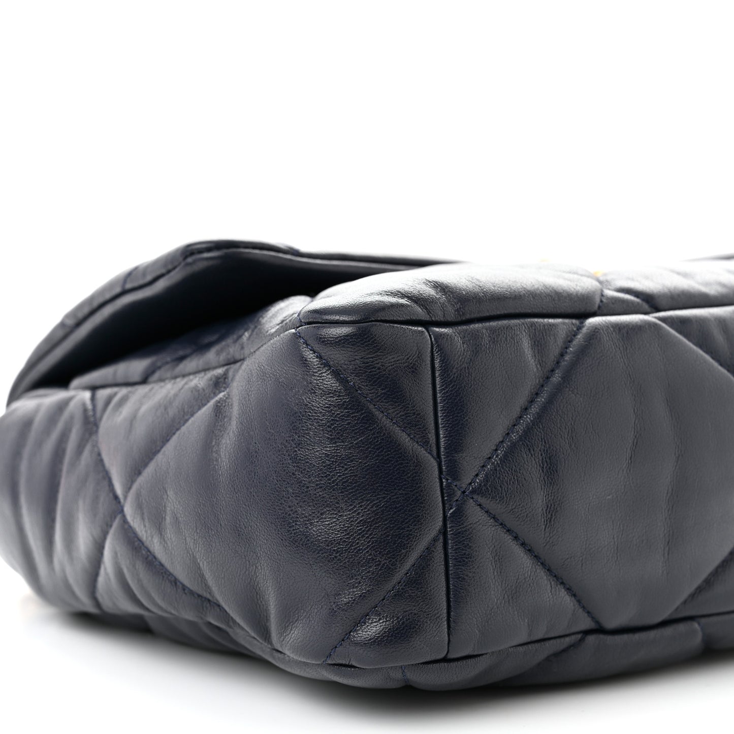 Lambskin Quilted Large Chanel 19 Flap Navy Blue
