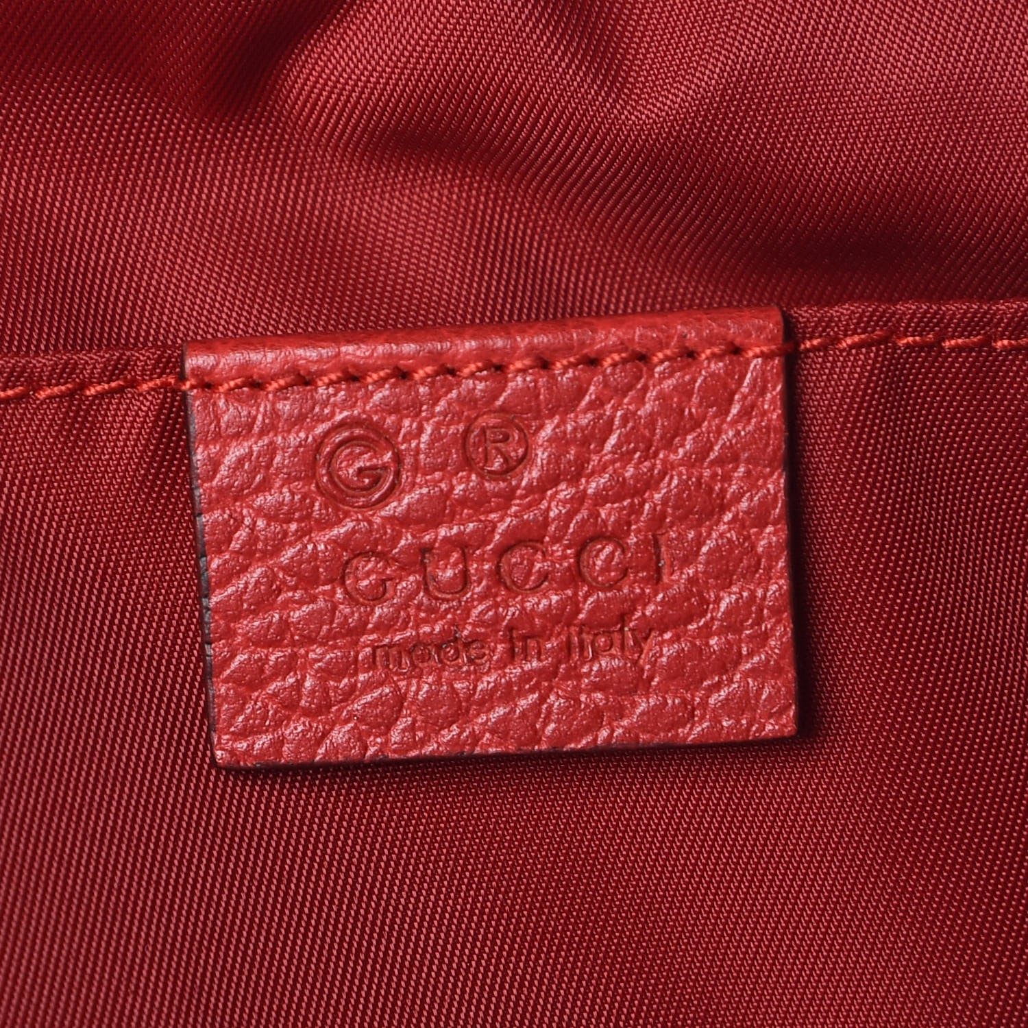 Gucci Nylon Monogram Dollar Calfskin Medium Light Single Buckle Backpack Vibrant Red 6 of 9