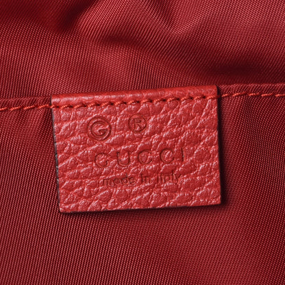 Gucci Nylon Monogram Dollar Calfskin Medium Light Single Buckle Backpack Vibrant Red 6 of 9