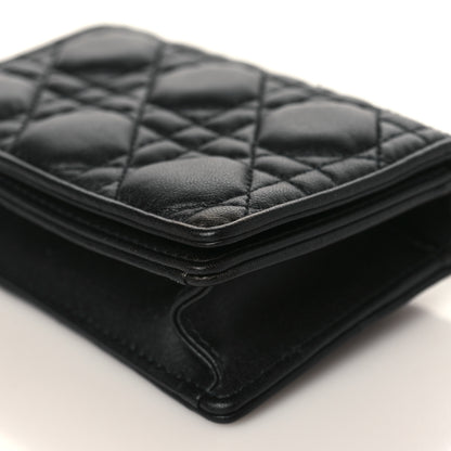 Christian Dior Lambskin Cannage Mini Waist Pouch on Chain Black 9 of 10