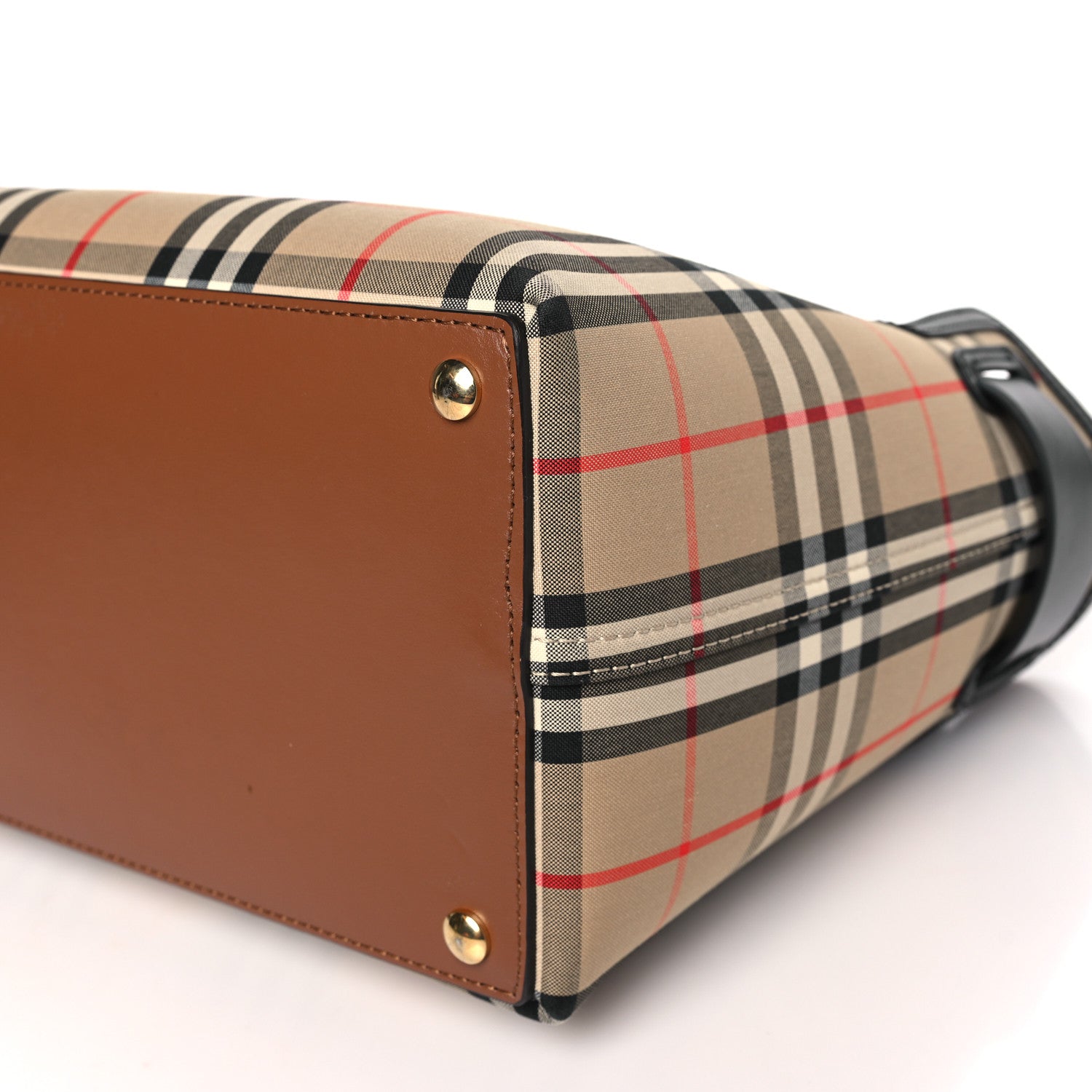 Burberry Calfskin Vintage Check Triple Stud Small Belt Bag Archive Beige 9 of 11