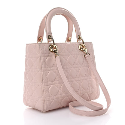 Christian Dior Lambskin Cannage Medium Lady Dior Light Pink 3 of 10