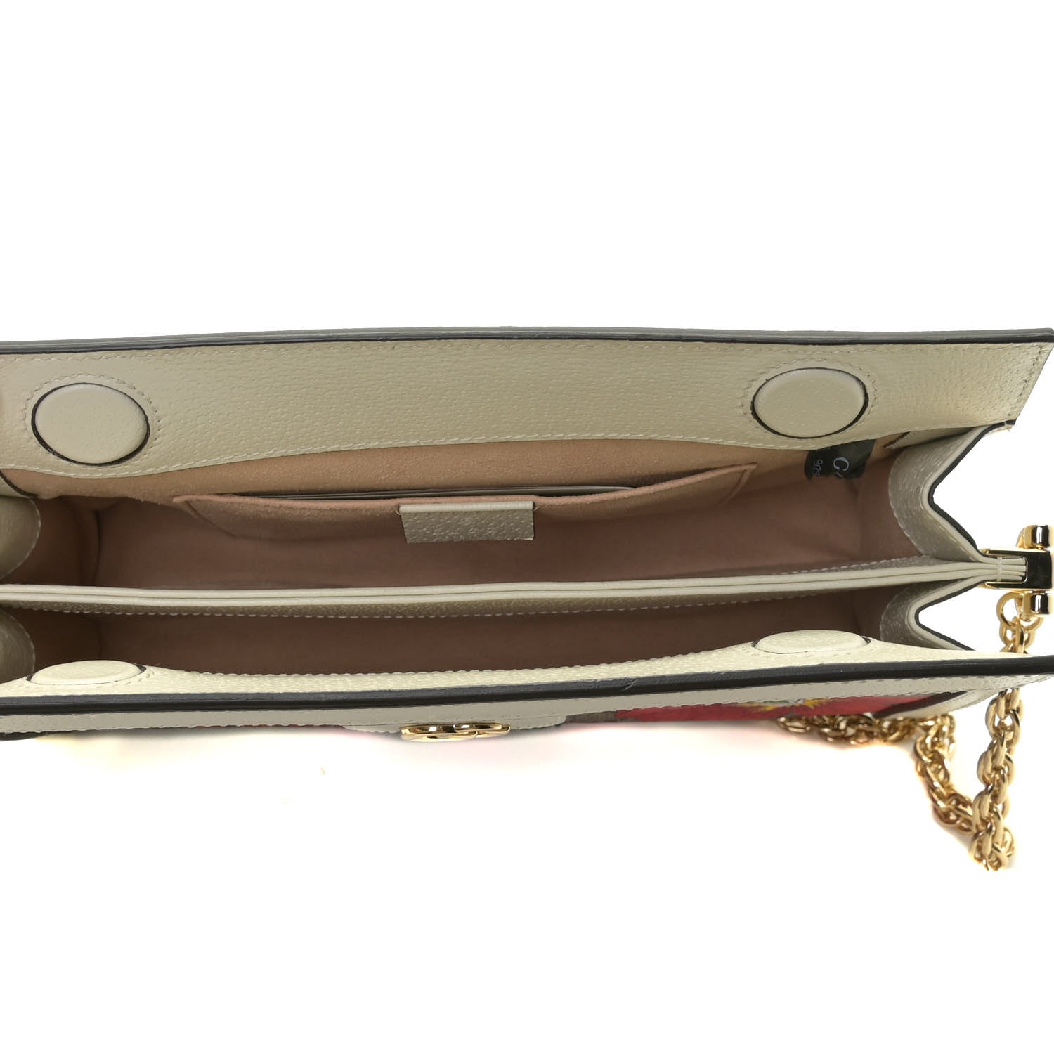Gucci GG Supreme Monogram Flora Web Small Ophidia Chain Shoulder Bag White 5 of 11