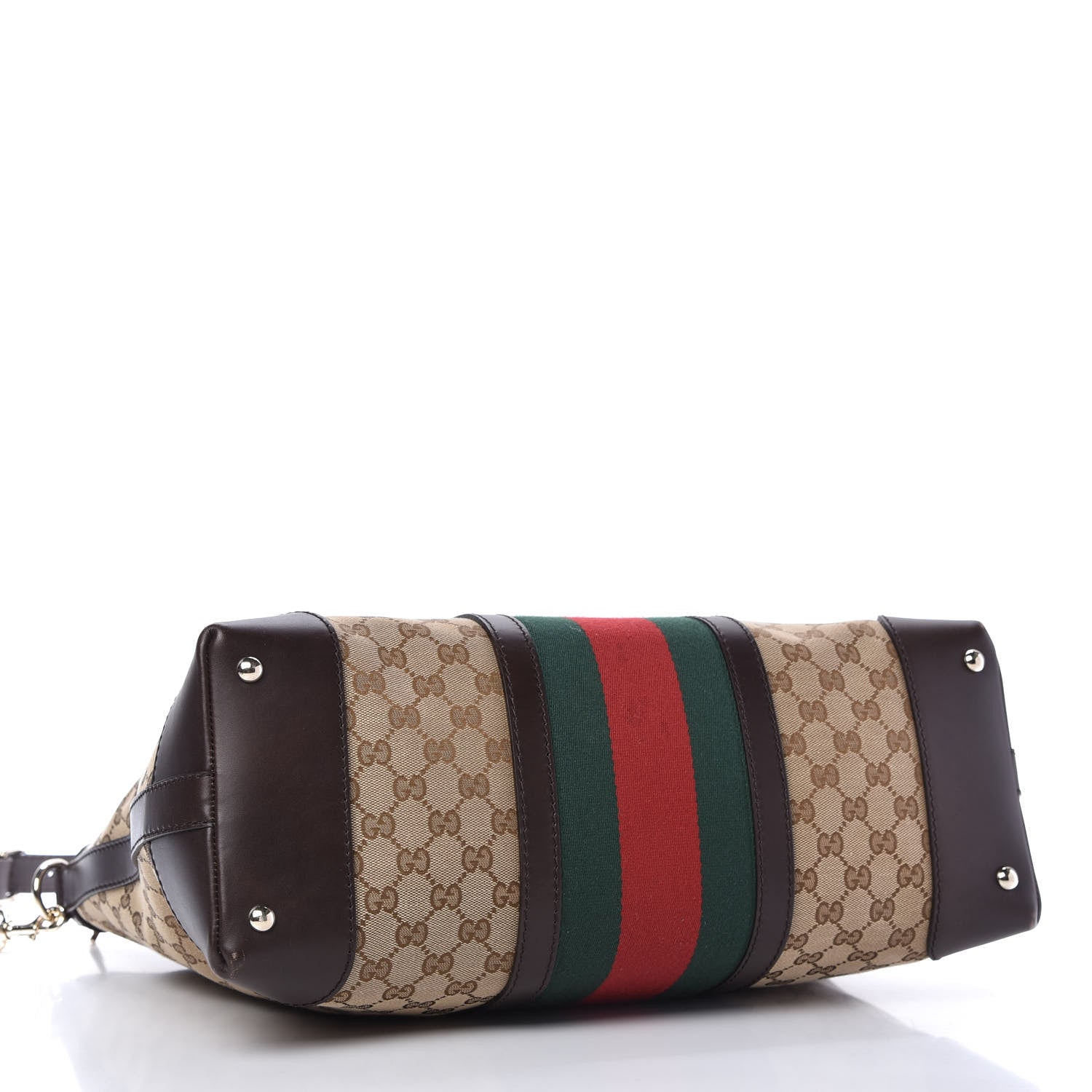 Gucci GG Canvas Vintage Web Large Tote Brown 4 of 11