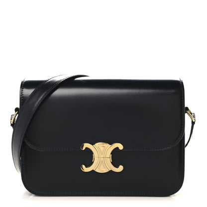 Celine Shiny Calfskin Medium Triomphe Black 1 of 12