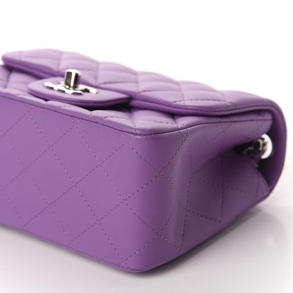 Chanel Lambskin Quilted Mini Square Flap Dark Purple 7 of 11
