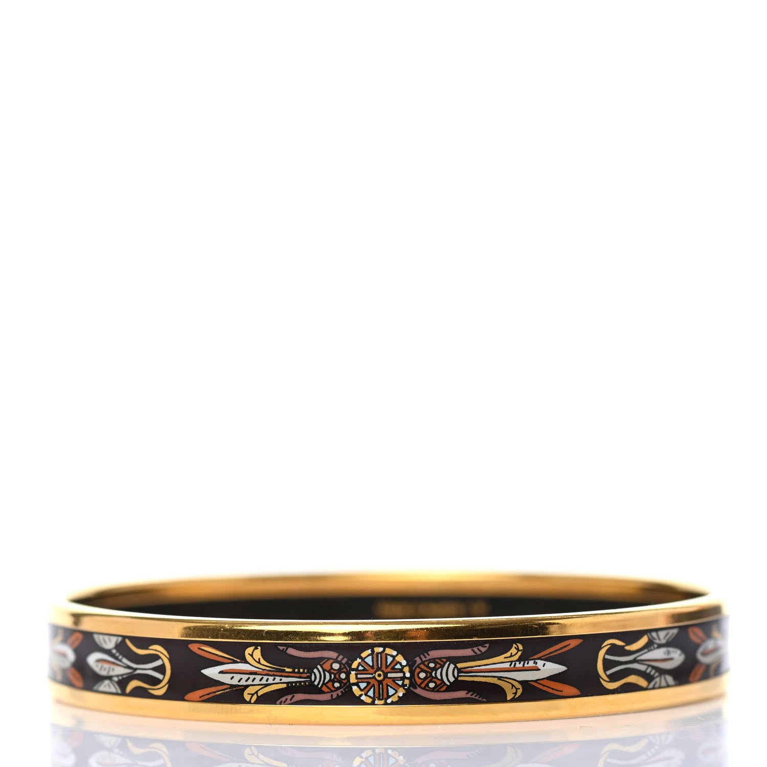 Hermes Enamel Printed Narrow Dreamcatchers Bracelet 65 Black 2 of 4