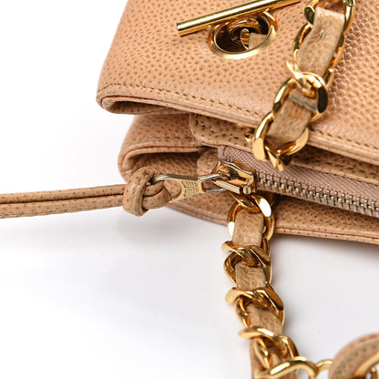 Chanel Caviar CC Shoulder Bag Beige 18 of 21