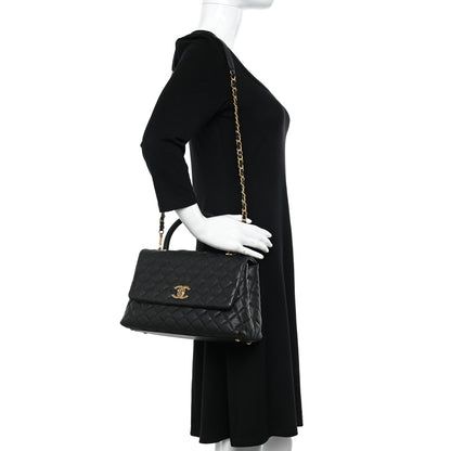 Chanel Caviar Quilted Small Coco Handle Flap Black 3 of 11