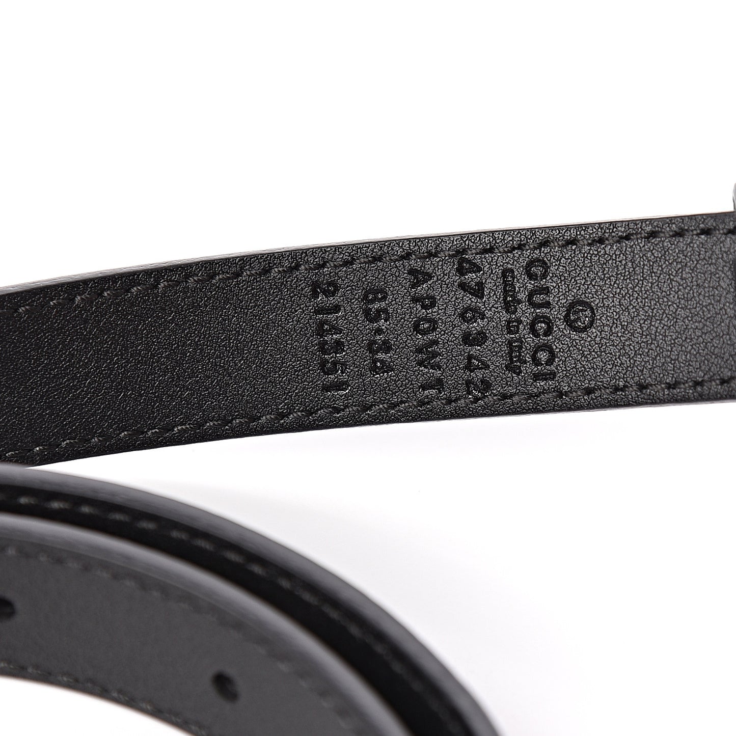Calfskin Pearl Double G 20mm Belt 85 34 Black Cream