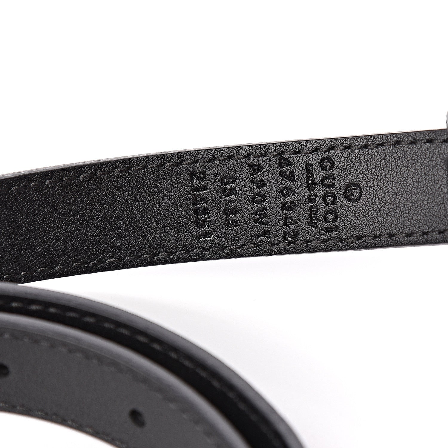 Gucci Calfskin Pearl Double G 20mm Belt 85 34 Black Cream 6 of 7