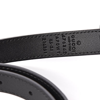 Gucci Calfskin Pearl Double G 20mm Belt 85 34 Black Cream 6 of 7