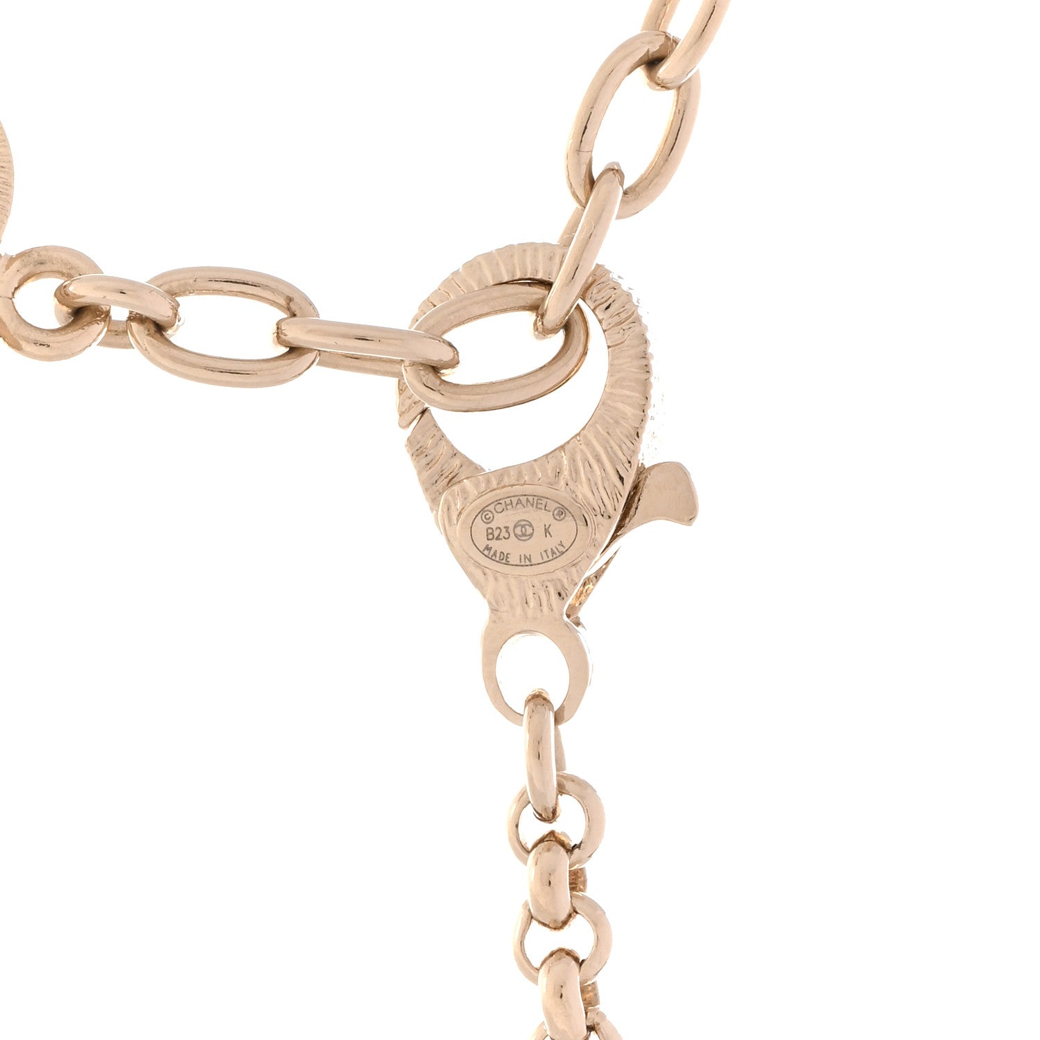 Chanel Crystal CC Square Pendant Necklace Gold 5 of 6