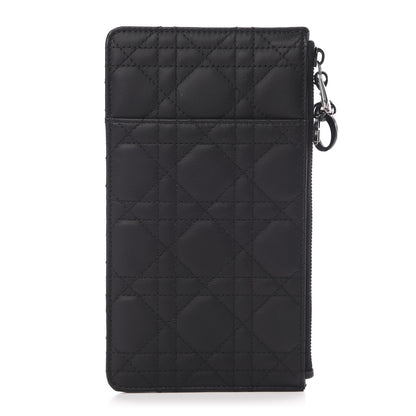 Christian Dior Ultra Matte Calfskin Cannage Large Lady Dior Zip Wallet Black 1 of 10