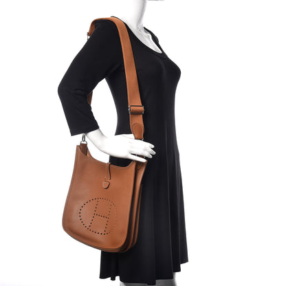Hermes Taurillon Clemence Evelyne III PM Gold 2 of 12