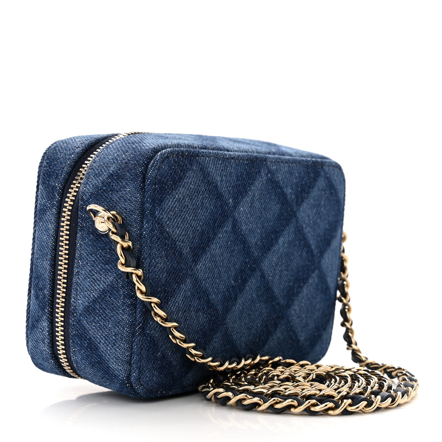 Chanel Printed Denim CC Camera Case Blue 2 of 10