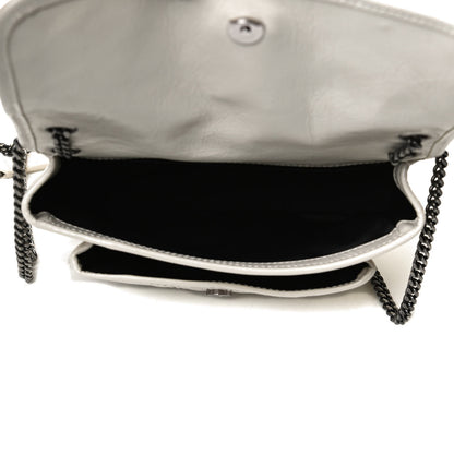Saint Laurent Crinkled Calfskin Matelasse Monogram Baby Niki Chain Satchel Crema Soft 5 of 14