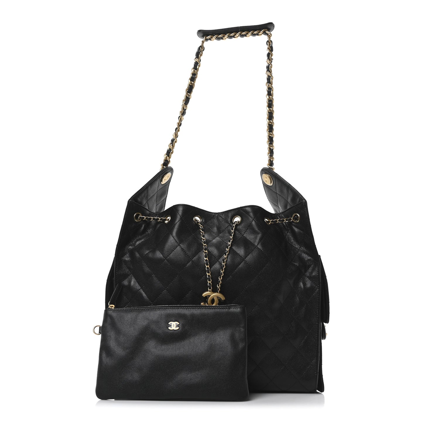 Caviar Quilted Medium Chanel 25 Handbag Black
