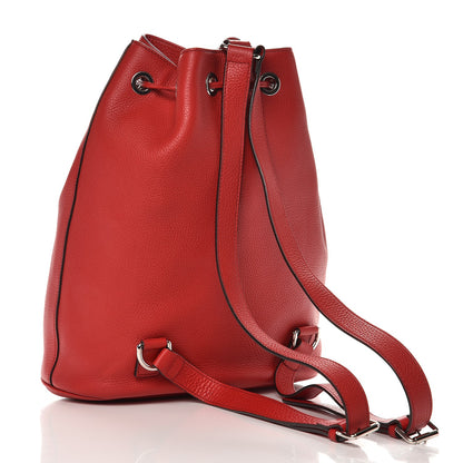 Gucci Pebbled Calfskin Small Soho Drawstring Backpack Tabasco Red 3 of 8