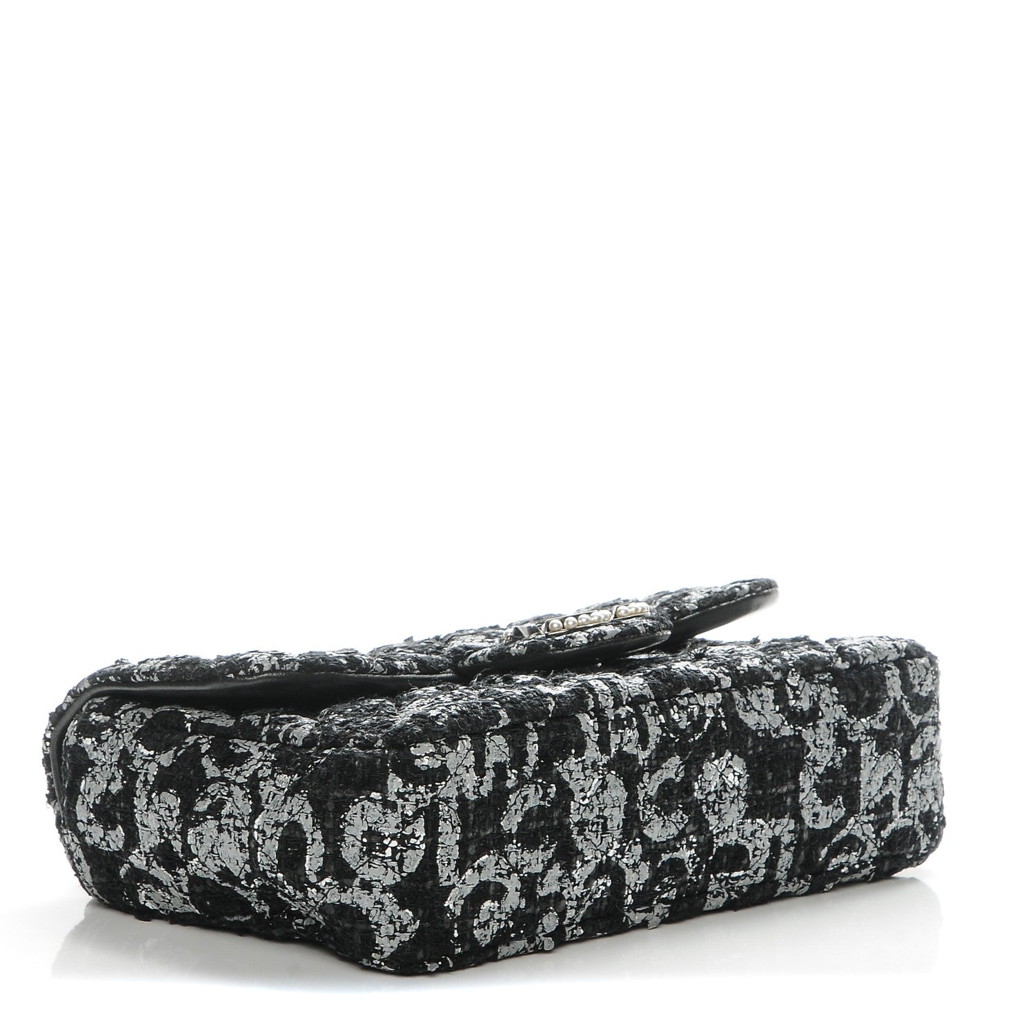 Chanel Painted Tweed Medium Single Flap Black Grey 4 of 7