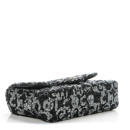Chanel Painted Tweed Medium Single Flap Black Grey 4 of 7