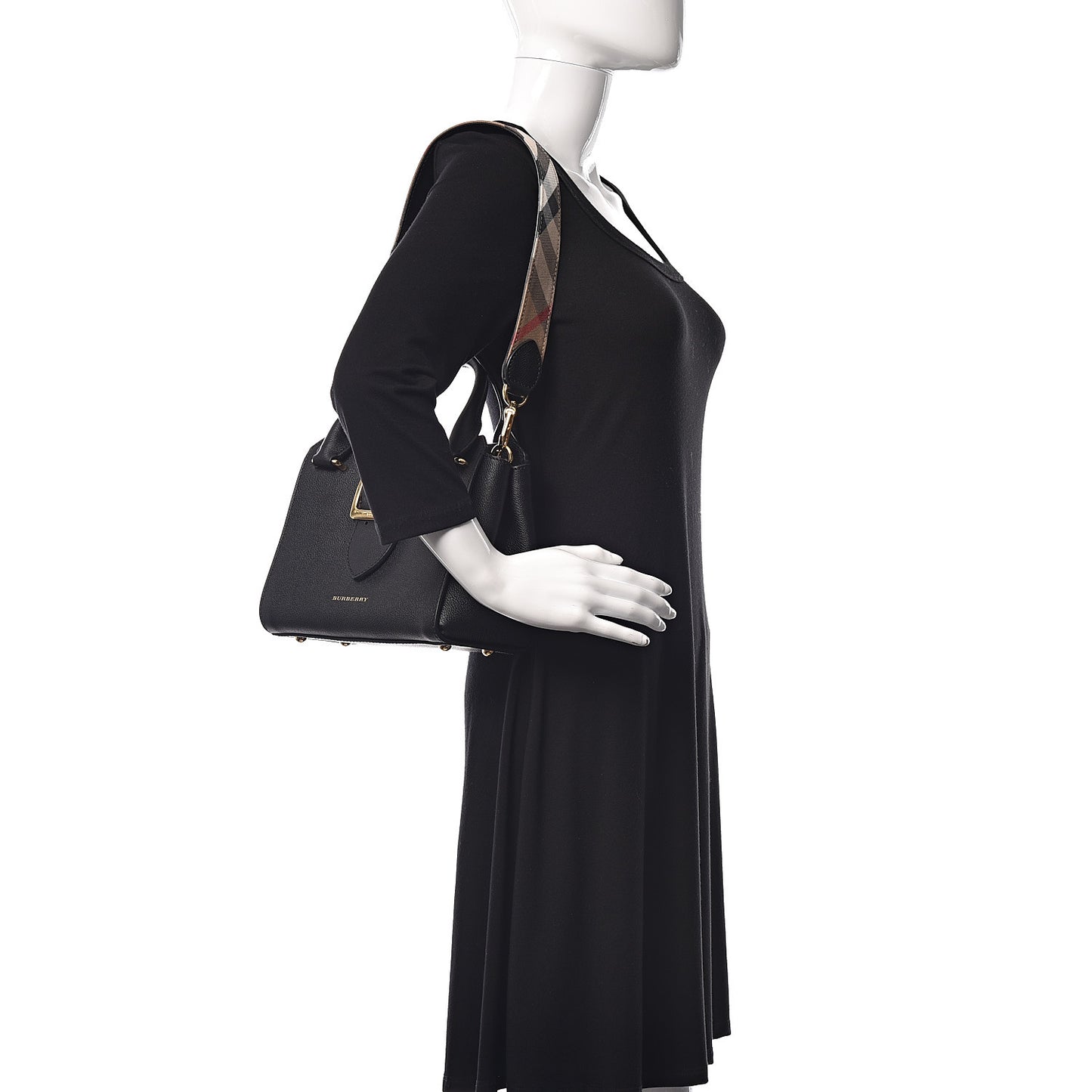 Soft Grain Calfskin Small Buckle Tote Black