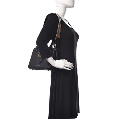 Burberry Soft Grain Calfskin Small Buckle Tote Black 3 of 12