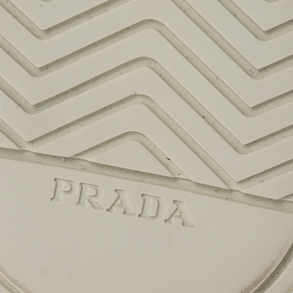 Prada Re-Nylon Gabardine Metal Triangle Logo Wheel Pouch Pocket High Top Sneakers 36 White 7 of 10