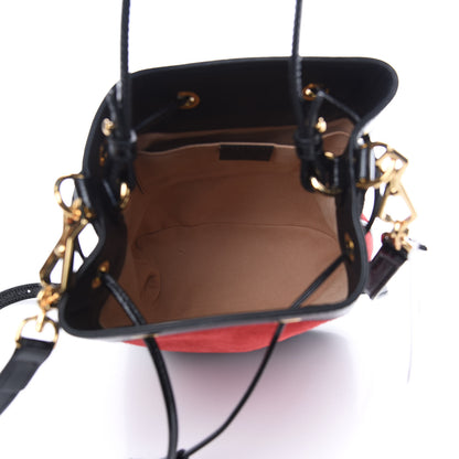 Gucci Suede Patent Web Small Ophidia Bucket Bag Hibiscus Red Black 4 of 8