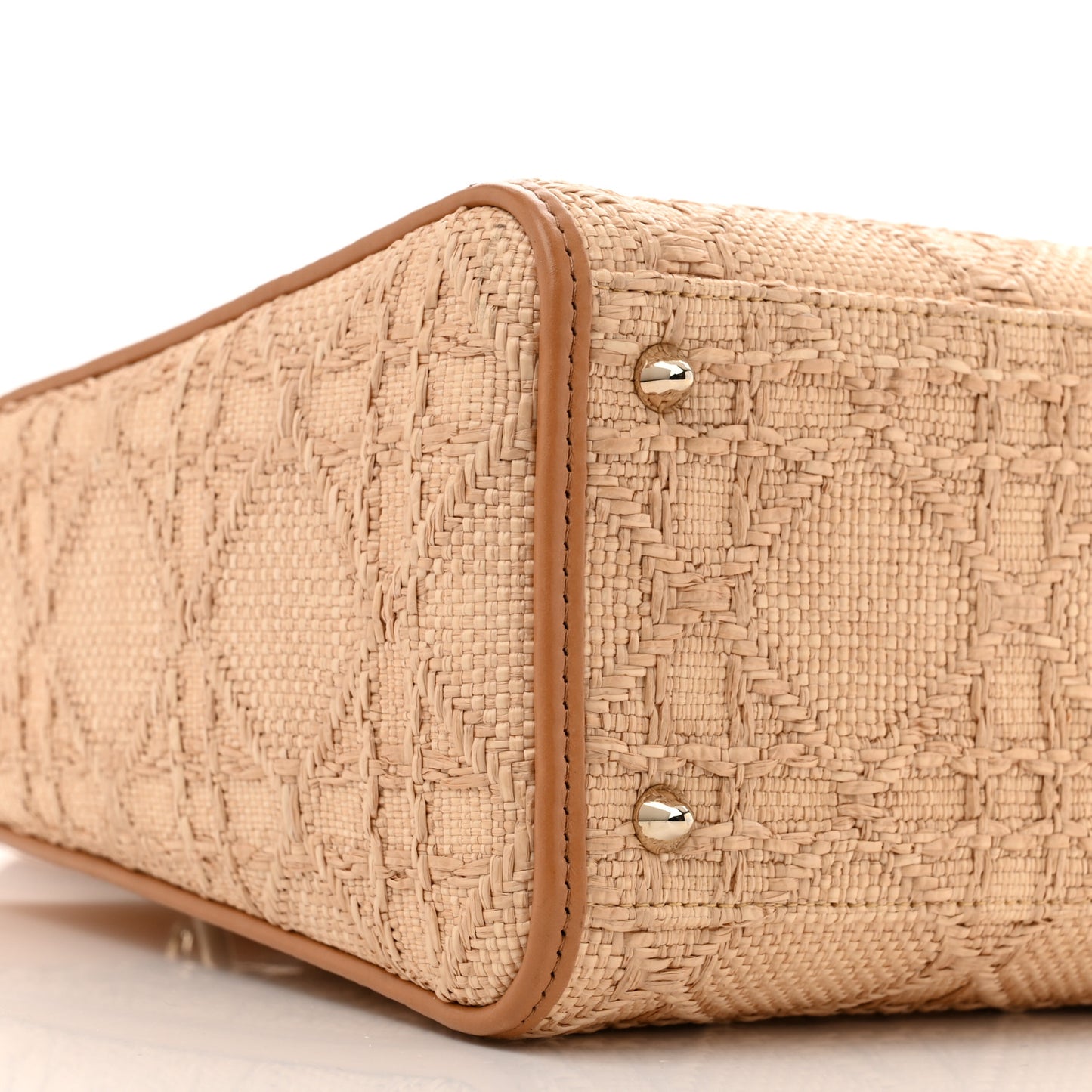 Raffia Medium Lady Dior Bag Beige