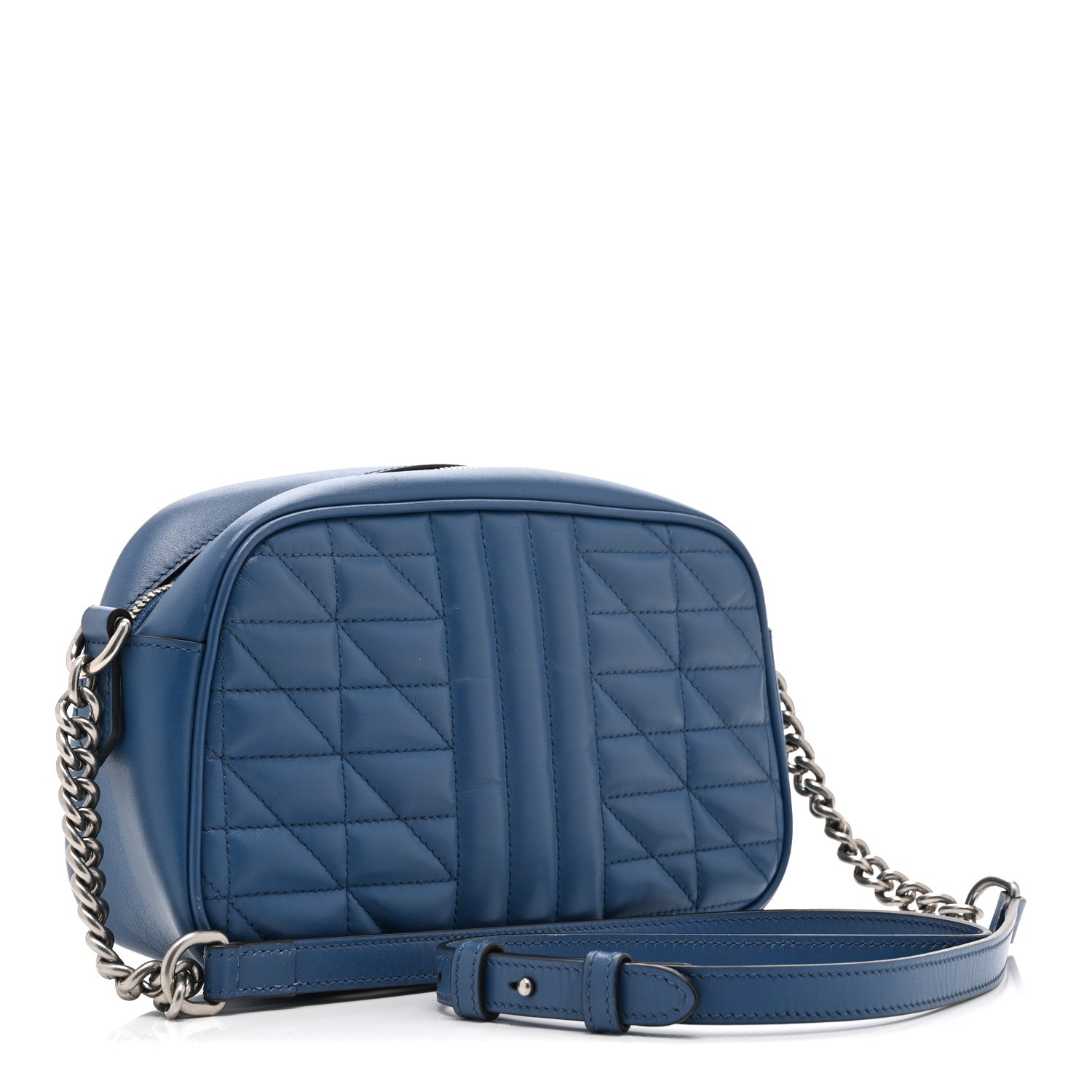 Gucci Calfskin Matelasse Aria Small GG Marmont Chain Shoulder Bag Clear Blue 3 of 10