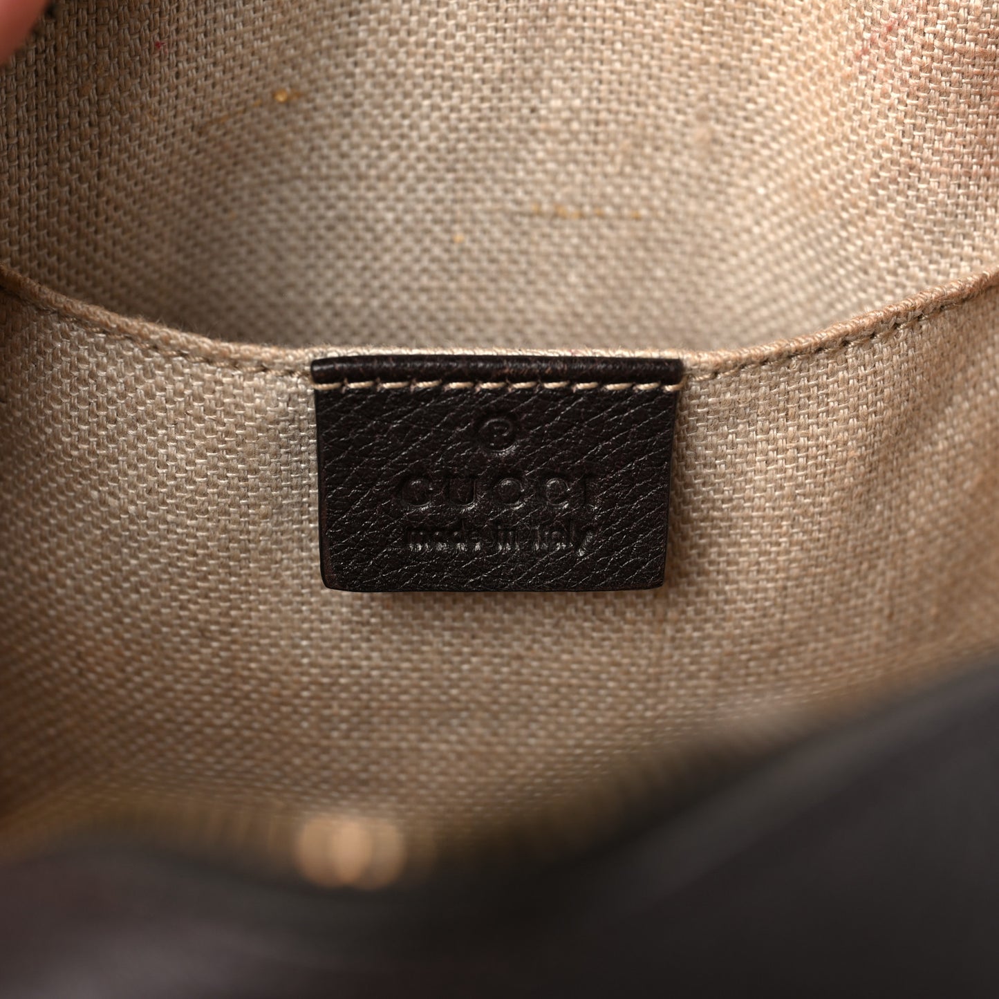 Textured Calfskin Web Small Webby Bee Shoulder Bag Brown Coffee
