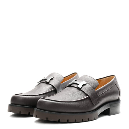 Hermes Taurillion Womens Gregoire Loafers 41 Marron Ebene 4 of 10