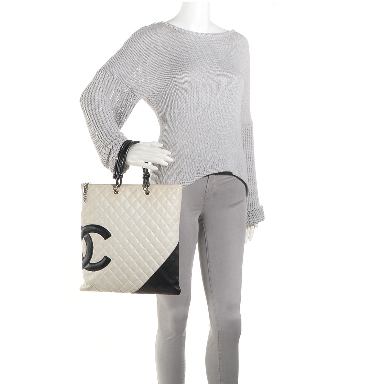 Chanel Calfskin Quilted Cambon Flat Tote White 2 of 7