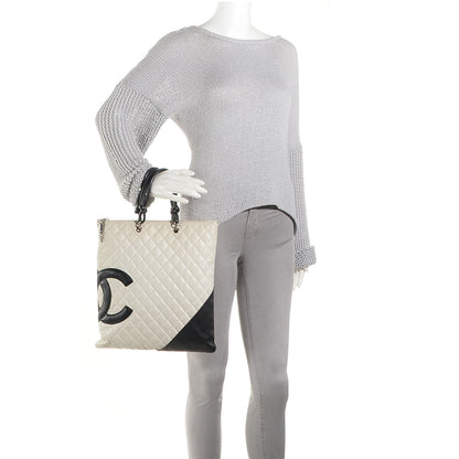 Chanel Calfskin Quilted Cambon Flat Tote White 2 of 7