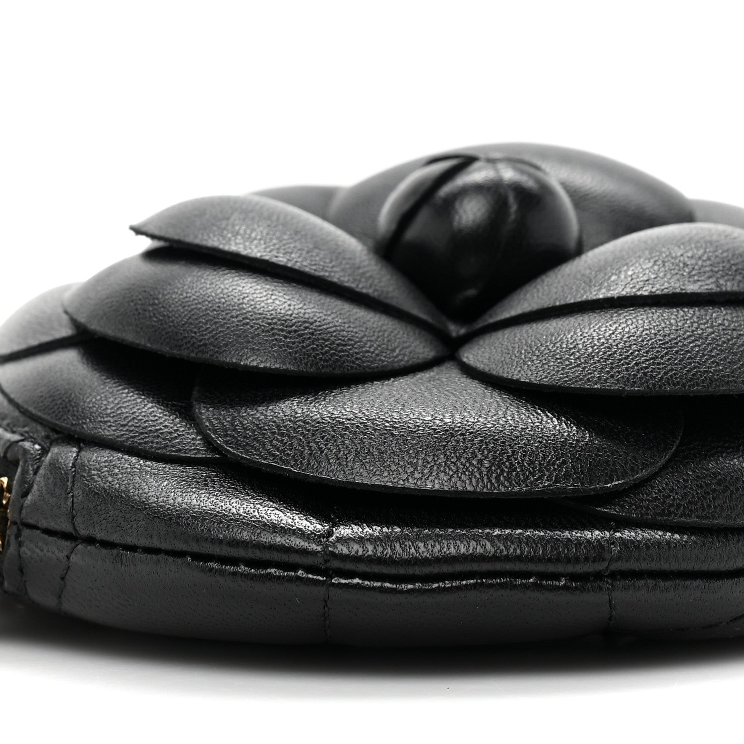 Chanel Lambskin Mini Camellia Bouquet Clutch With Chain Black 9 of 9