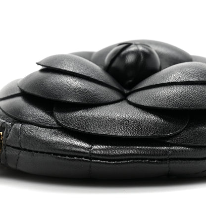 Chanel Lambskin Mini Camellia Bouquet Clutch With Chain Black 9 of 9